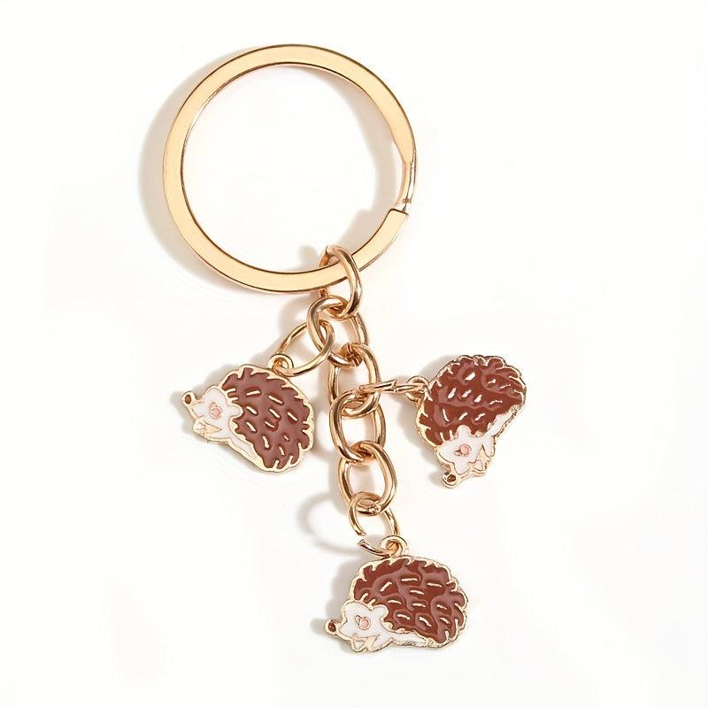 Cartoon Hedgehog Keychain Metal Animal Key Ring Purse Handbag Car Charm