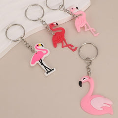 4pcs Flamingo Key Chain Pink Bag Accessories Gift