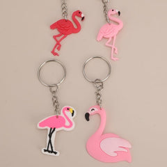 4pcs Flamingo Key Chain Pink Bag Accessories Gift