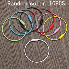Colorful Wire Keychains Stainless Steel Key Ring 5/10/12/15PCS