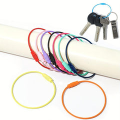 Colorful Wire Keychains Stainless Steel Key Ring 5/10/12/15PCS