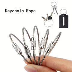 Colorful Wire Keychains Stainless Steel Key Ring 5/10/12/15PCS