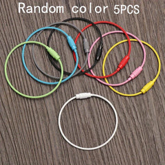 Colorful Wire Keychains Stainless Steel Key Ring 5/10/12/15PCS