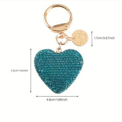 Heart Keychain Rhinestone Love Theme Purse Handbag Car Charm Phone Pendant