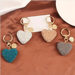 Heart Keychain Rhinestone Love Theme Purse Handbag Car Charm Phone Pendant