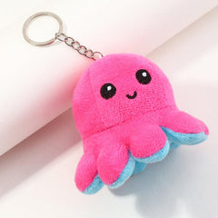 Octopus Keychain Reversible Bicolor Plush Doll Pendant