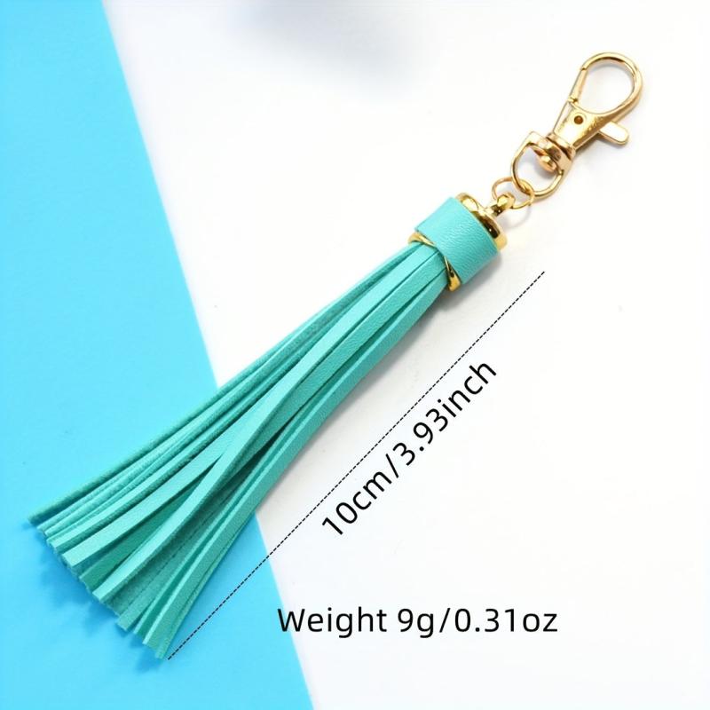 Leather Tassel Charm Keychain Bag Accessory Car Pendant Phone Ornament