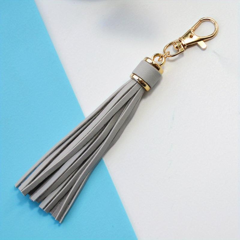 Leather Tassel Charm Keychain Bag Accessory Car Pendant Phone Ornament