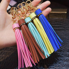 Leather Tassel Charm Keychain Bag Accessory Car Pendant Phone Ornament