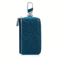 Multifunctional Leather Key Case Wallet with 12 Hooks