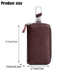 Multifunctional Leather Key Case Wallet with 12 Hooks
