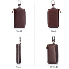 Multifunctional Leather Key Case Wallet with 12 Hooks