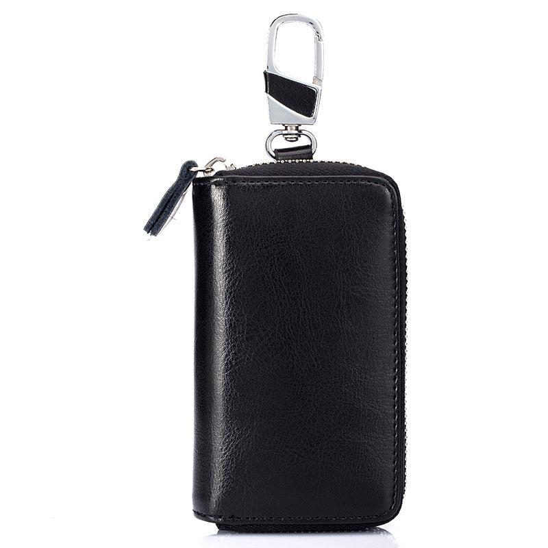 Multifunctional Leather Key Case Wallet with 12 Hooks