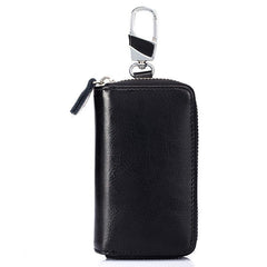 Multifunctional Leather Key Case Wallet with 12 Hooks