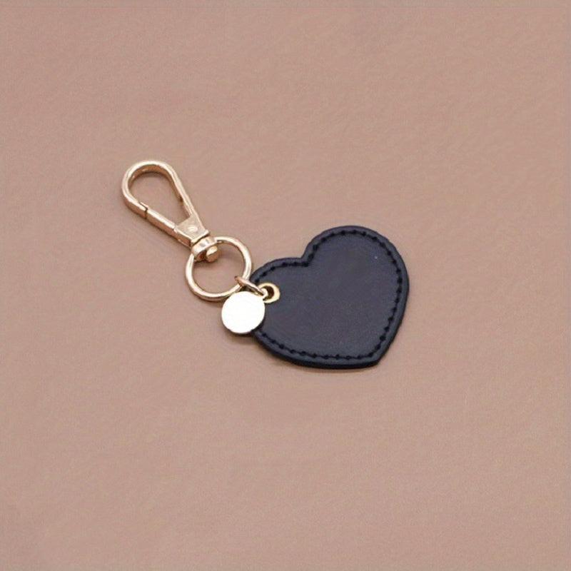 Heart Shape Leather Keychain for Women Girls