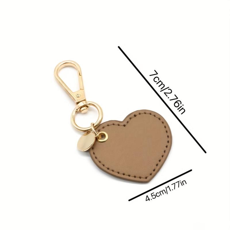 Heart Shape Leather Keychain for Women Girls
