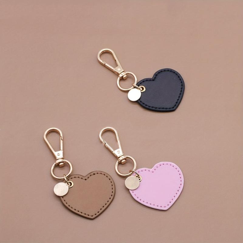 Heart Shape Leather Keychain for Women Girls