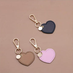 Heart Shape Leather Keychain for Women Girls