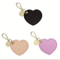 Heart Shape Leather Keychain for Women Girls