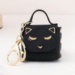 Cat Handbag PU Leather Keychain Car Pendant Keyring