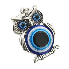 Owl Evil Eye Lucky Charm Keychain Pendant Vintage Animal Bag Ornament
