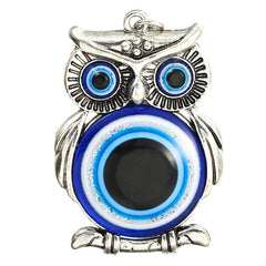 Owl Evil Eye Lucky Charm Keychain Pendant Vintage Animal Bag Ornament