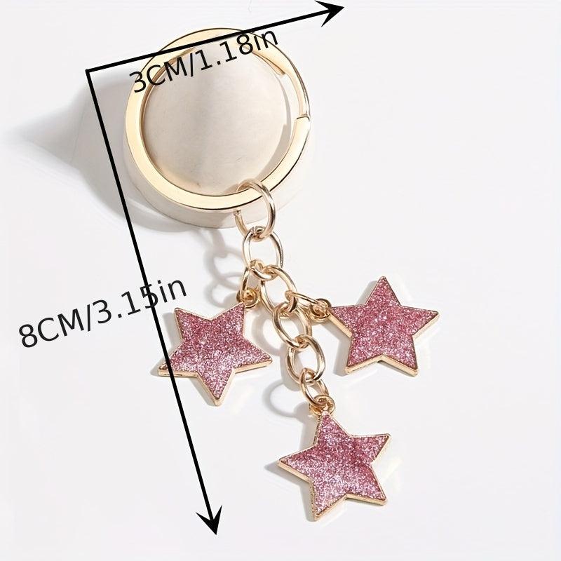 Glitter Star Keychain Purse Handbag Charm Gift For Mom