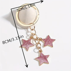 Glitter Star Keychain Purse Handbag Charm Gift For Mom