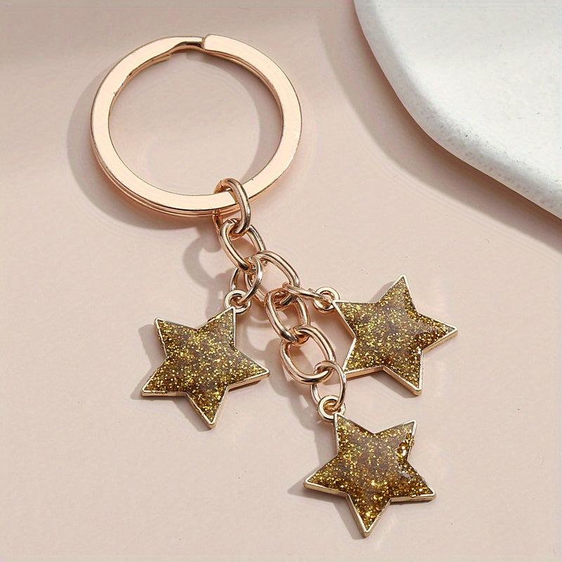 Glitter Star Keychain Purse Handbag Charm Gift For Mom