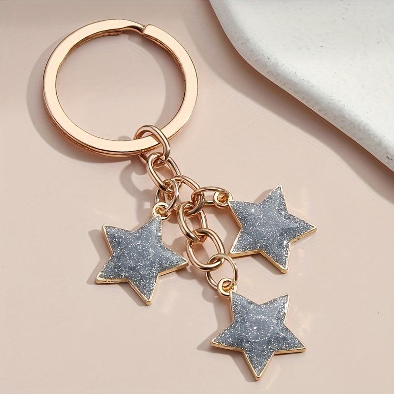 Glitter Star Keychain Purse Handbag Charm Gift For Mom
