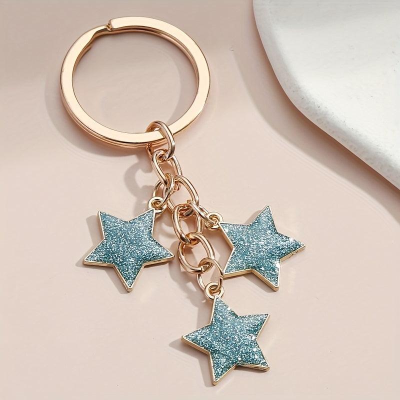 Glitter Star Keychain Purse Handbag Charm Gift For Mom