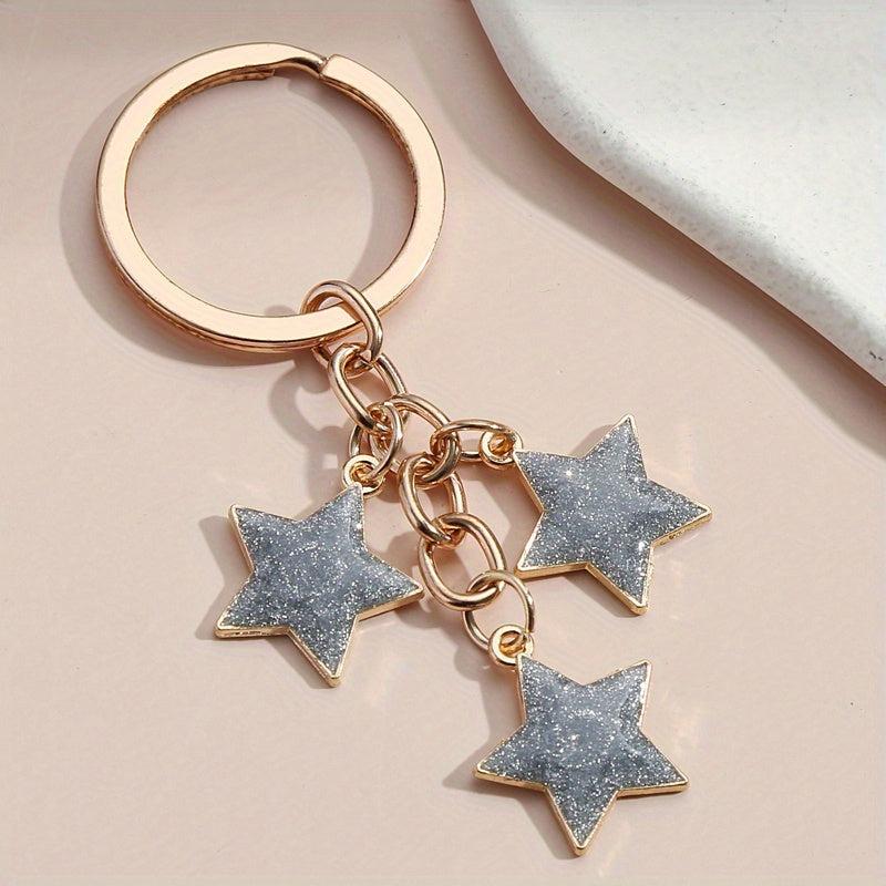 Glitter Star Keychain Purse Handbag Charm Gift For Mom