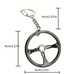 Racing Steering Wheel Keychain Metal Key Ring Father's Gift