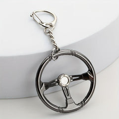 Racing Steering Wheel Keychain Metal Key Ring Father's Gift