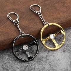 Racing Steering Wheel Keychain Metal Key Ring Father's Gift