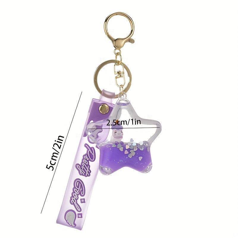 Cartoon Unicorn & Bottle Bracelet Keychain - Animal Key Ring for Kids