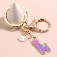 Cartoon Alpaca & Rainbow Keychain Animal Bag Car Charm Earphone Accessory