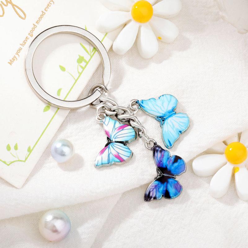 Butterfly Keychains Women Purse Bag Keyring Charms