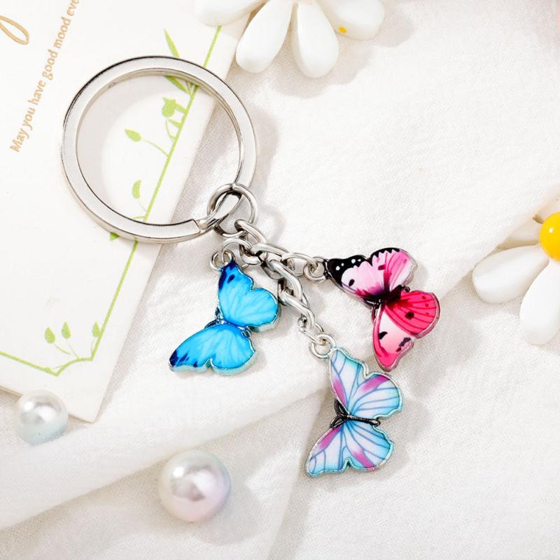 Butterfly Keychains Women Purse Bag Keyring Charms