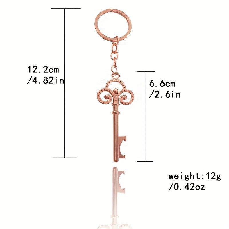 Crown Key Bottle Opener Keychain Retro Metal Key Ring Purse Bag Car Key Charm