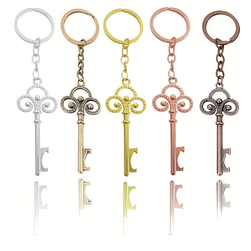 Crown Key Bottle Opener Keychain Retro Metal Key Ring Purse Bag Car Key Charm