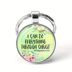 Bible Verse Keychain Metal Key Ring Purse Backpack Charm Gift