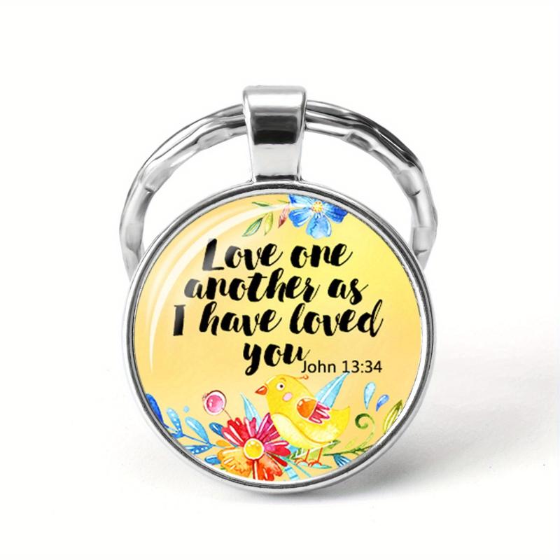 Bible Verse Keychain Metal Key Ring Purse Backpack Charm Gift
