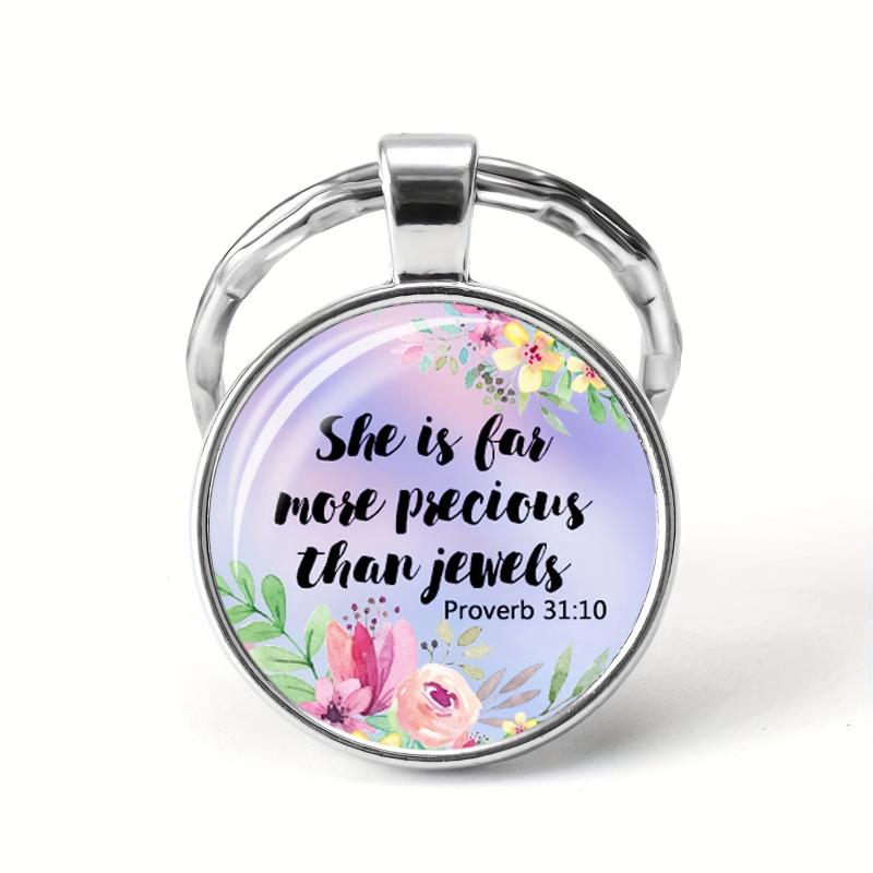 Bible Verse Keychain Metal Key Ring Purse Backpack Charm Gift