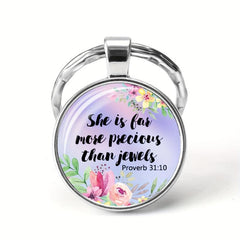 Bible Verse Keychain Metal Key Ring Purse Backpack Charm Gift