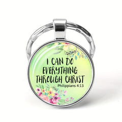 Bible Verse Keychain Metal Key Ring Purse Backpack Charm Gift