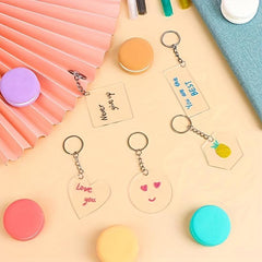 100 Pcs Sublimation Acrylic Keychain Blanks Various Shapes