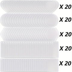100 Pcs Sublimation Acrylic Keychain Blanks Various Shapes