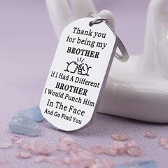 Brother Keychain From Sister - Thank You For Being My Brother - BFF Jewelry