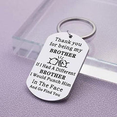 Brother Keychain From Sister - Thank You For Being My Brother - BFF Jewelry